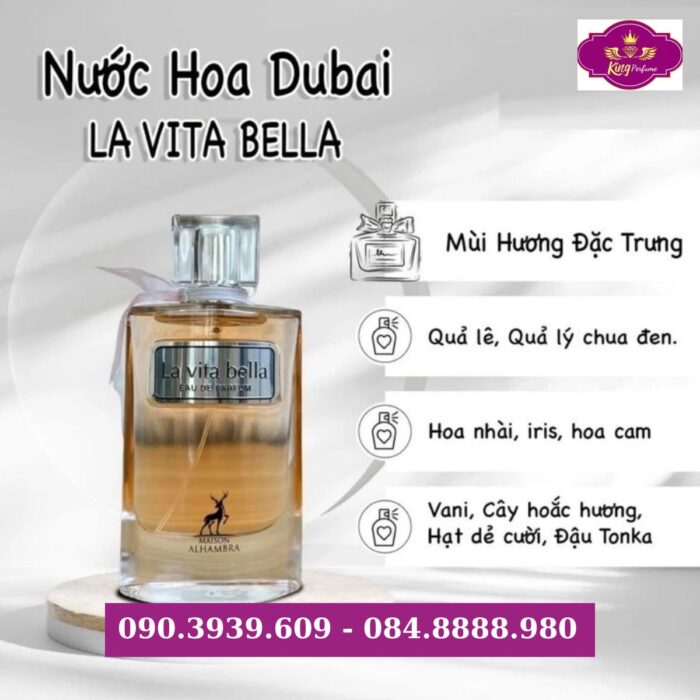 Nước Hoa Dubai Nữ La Vita Bella 100ml Chính Hãng - Ảnh 2