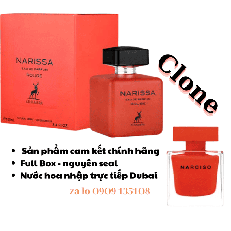 Nước hoa Dubai Nữ Narissa đỏ Rouge By Maison Alhambra Lattafa