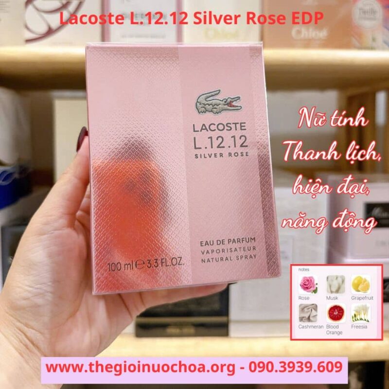 Nước hoa nữ Lacoste L.12.12 Silver Rose Eau de Parfum 100ml – Nữ tính, thanh lịch và hiện đại (2)