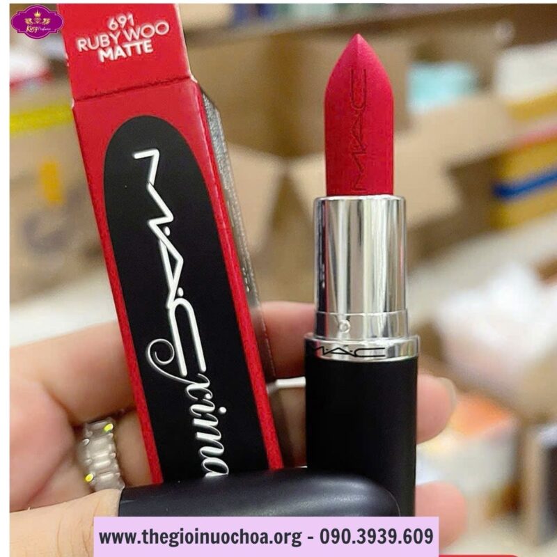 Son Lì MAC Ximal Silky Matte Lipstick 691 Ruby Woo Màu Đỏ Ruby