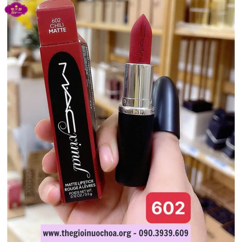 Son MAC Ximal Silky Matte Lipstick 602 Chili Màu Chili